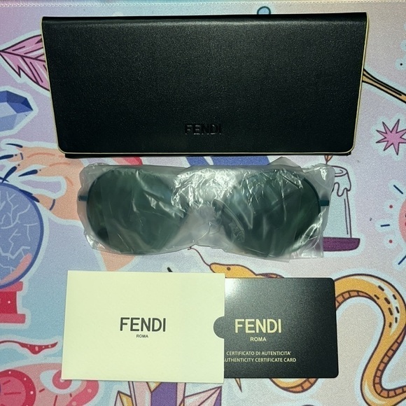 ??Authentic?FENDI? Round Green Wavy Sunglasses? main image 6